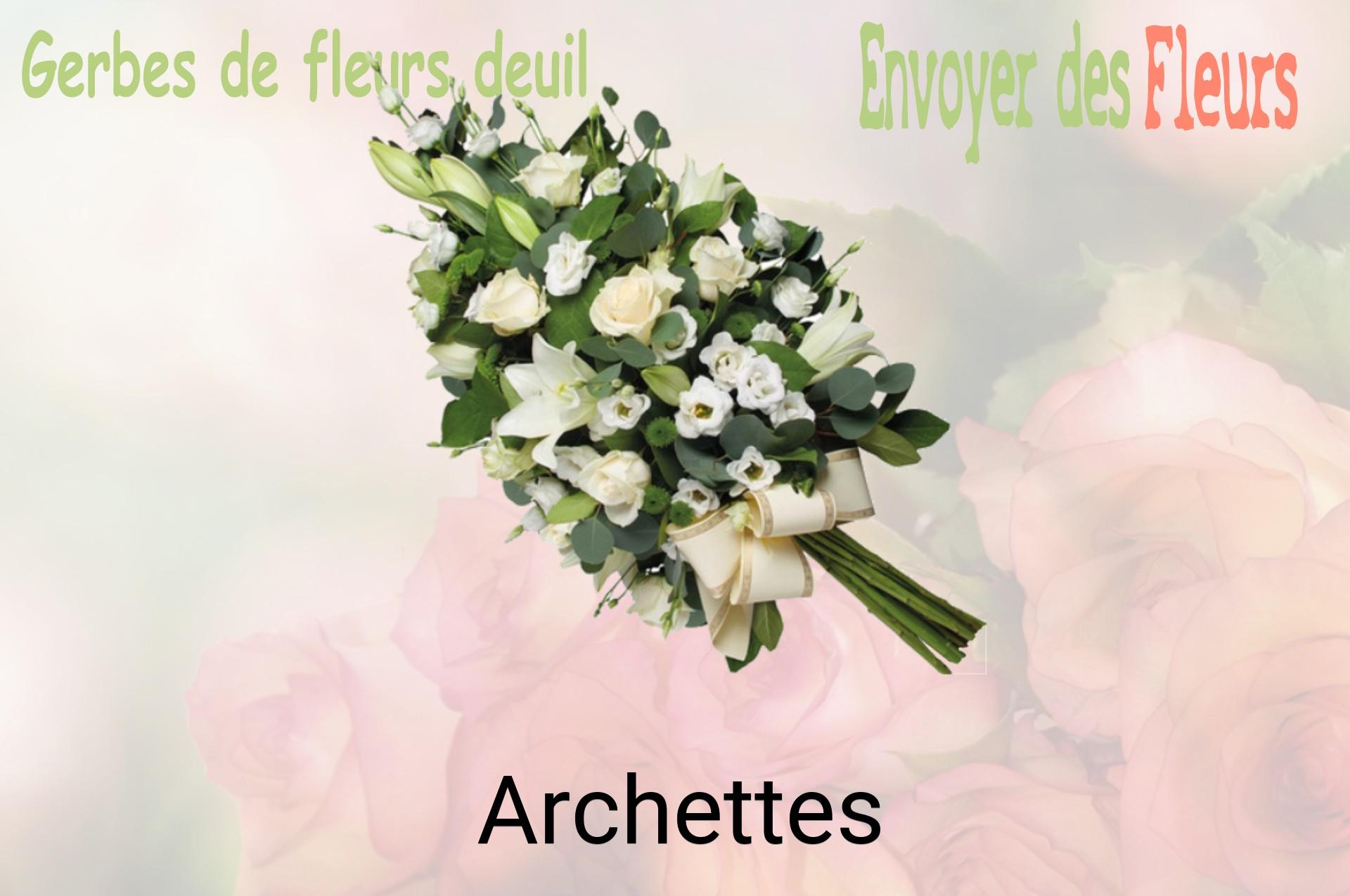 Gerbe de fleurs de deuil livrée à Archettes